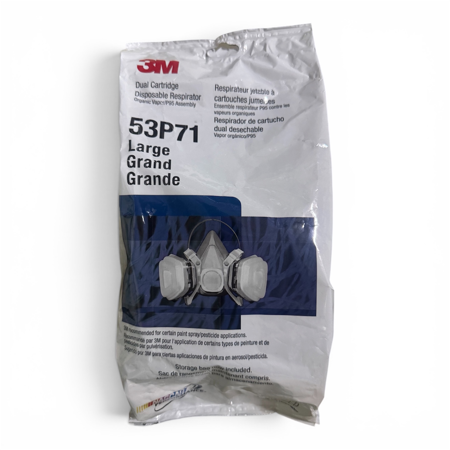 Half Facepiece Disposable Respirator - 53P71 - P95/paint Spray/Pesticide - Large